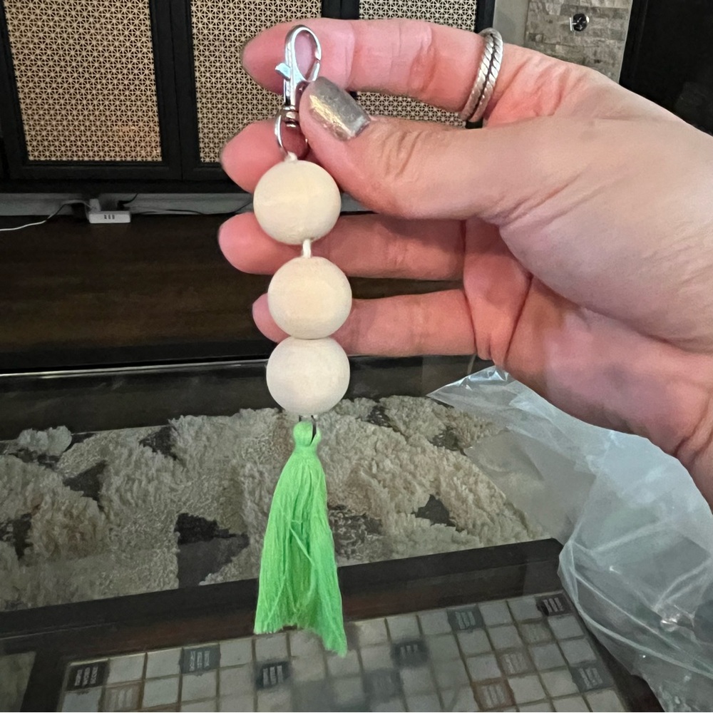 Wooden ball keychain